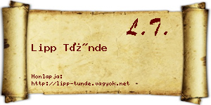 Lipp Tünde névjegykártya